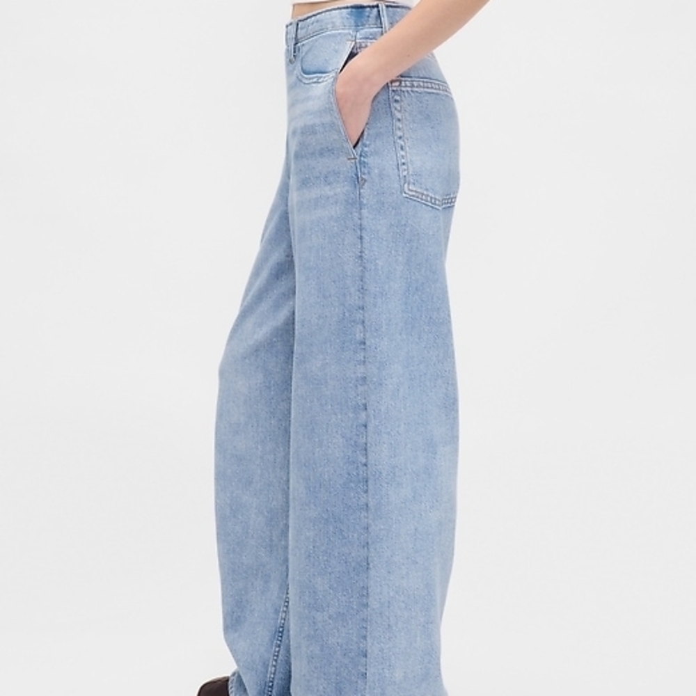 GAP Light Blue Wide-Leg Jeans - Picture 3 of 14